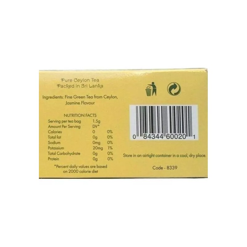 Stassen, Jasmine Green Tea, 100 Tea Bags, Quality #1 (