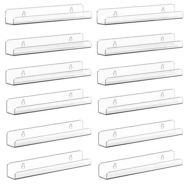 Meaocer Vinyl Record Shelf Wall Mount, 12 Pack 12 inch