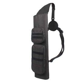 MAGARROW Archery Back Arrow Quiver Adjustable Molle Arrow Holder with Large Storage Bag for Hunting Target Practice (Black)