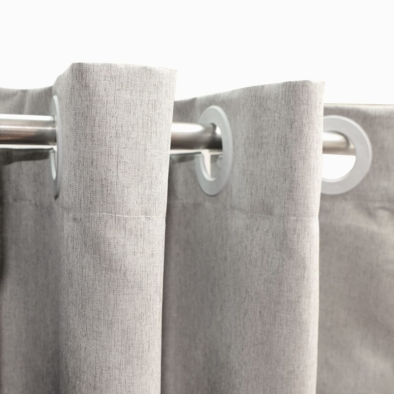 YISURE Grey Shower Curtain Linen Style Without Hooks Needed, 72x72