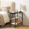 HOOBRO End Table, 3-Tier Narrow Side Table, Nightstand with 2