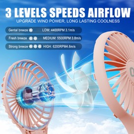 QQT Mini Handheld Fan, Small Personal Cooler with 3 Speeds, Portable Battery Operated, USB Rechargeable Makeup Eyelash Dryer, Strong Airflow for Travel, Office, Outdoor, Women, Men, and Kids(4 pack)