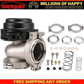 Gearzaar Black- 44mm Wastegate External Turbo W/ TIAL V-Band Flange Spring MV-R 14PSI