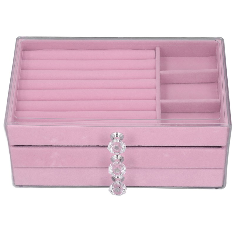 Acrylic Jewelry Organizer 3 Drawers Storage Box Transparent Jewelry Display