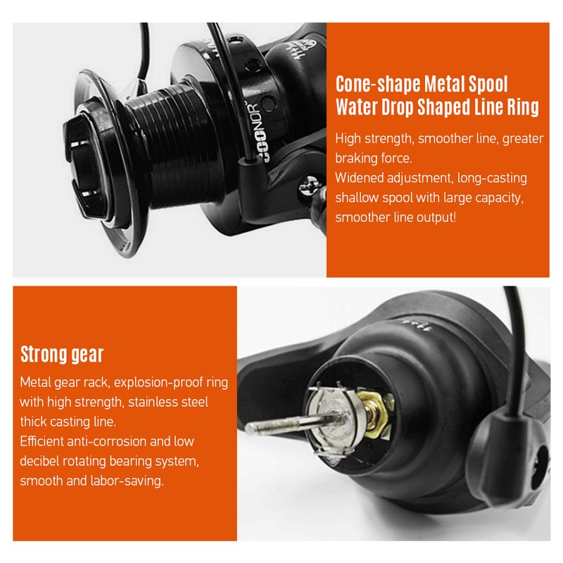 Spinning Fishing Reel Full Metal 5000/6000/8000 11+1BB Nylon Metal High-speed