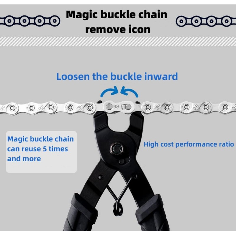 Bicycle Chain Quick Link Connector Set, 5 Pairs, Compatible with