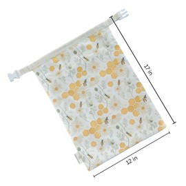 Reliable Rhodes Reusable Beeswax Bread Bag 2 Pack –12x17 Bread Bag for Homemade Sourdough, Beeswax Coated Organic Cotton Storage Bag for Loaf Baguette, Freezer Safe, Eco-Friendly Wrap Honeybee