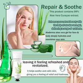 Gel De Aloe Vera Con 99% De Pureza: Hidratante Para Rostro Y Piel, Sin Sensación Pegajosa (5 Unidades)