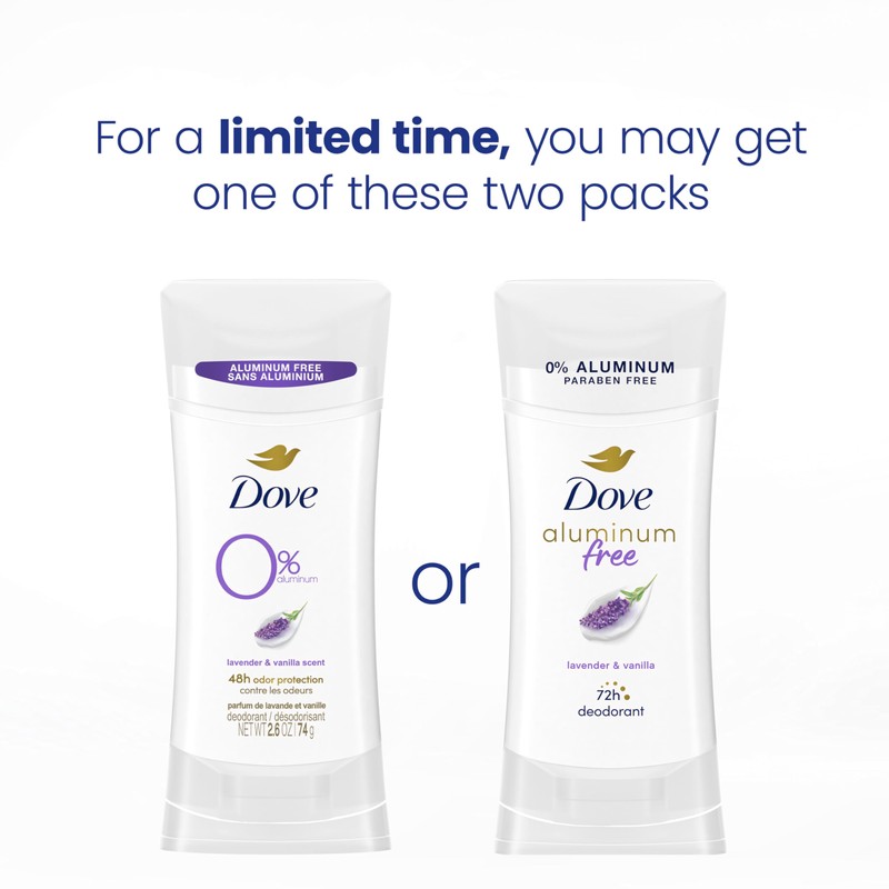 Dove 0% Aluminum Deodorant Stick Non irritating for Underarm Care