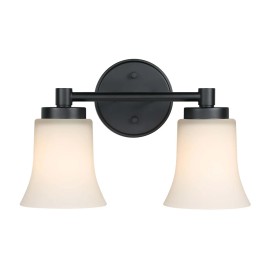 US Instock ETL Black Iron Double Vanity Lights for Mirror Bathroom Wall Light FixtureLamp Power(W): 120