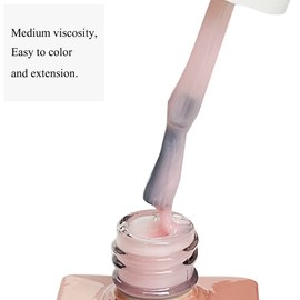 FZANEST Milky Pink Gel Nail Polish, Builder Rubber Base Gel for Nail Thickening, Nail Strengthener Extension Natural Nails, Brush On Builder Gel In a Bottle UV LED Gel
