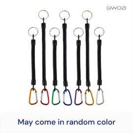 Tool Lanyards for Hand Tools 8 Pcs - Fishing Lanyard with Split Ring & Carabiner - Plastic Spring Elastic Coiled Lanyard - Safety Tool Tether for Fishing, Hiking Camping Tools