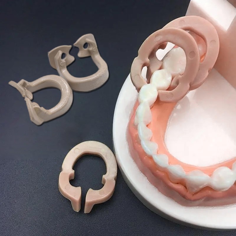 4-Piece Dental Rubber Dam Clamps Set, Hard Resin Material, Includes