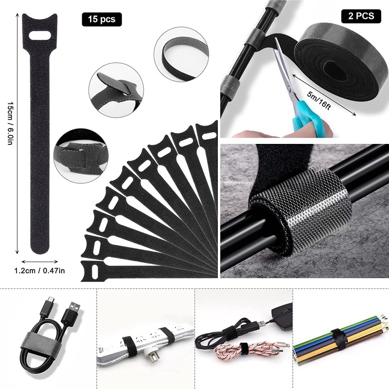 181pcs Cable Management Box, Organizer for Cords and Wires