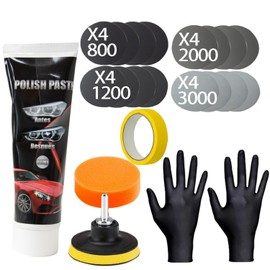 Various Headlight Restoration Kit with Drill Adapter for Polishing Dull and Worn Headlight Cleaning and Sanding Kit for TUV and Improve Vision and Safety