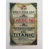 Titanic Launch Ticket, Boarding Pass, Postcard, and Envelope - White