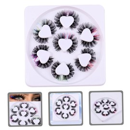 Healeved 7pairs Colored False Eyelashes for Women Lightweight Decorative Lash Clusters for Parties Weddings and Cosplay Dramatic Curly Look for Eye-catching Highlights