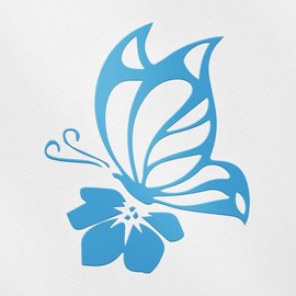 Transparent Decal Stickers of Symbol Butterfly Flower (Azure Blue) Premium Waterproof Vinyl Decal Stickers for Laptop Phone Accessory Helmet Car Window Mug Tuber Cup Door Wall D ANDstic077372BE040522
