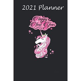 2021 Planner - Gift for New Years Eve 2019Pretty Unicorn: Daily planner 2021, US map, US holiday, 6x9 inch, 136 pages