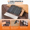 12-PCS Cabinet Scraper Set with Burnisher - Multi-Shaped Card Scrapers