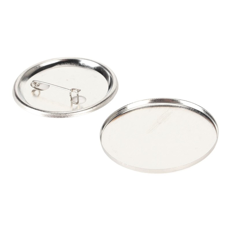 Set of 100 Blank Pin Back Buttons, 50 mm Round