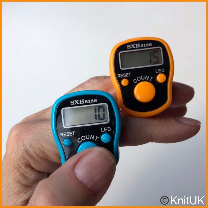 KnitUK Tally Counter - LED Backlight. Pack of 2. Turquoise