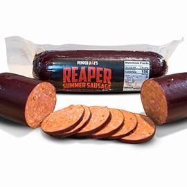 Pepper Joe’s Carolina Reaper Summer Sausage – Slow Smoked Spicy Summer Sausage with World’s Hottest Pepper and Premium Midwestern Meat– 12 Ounces (2 Pack)