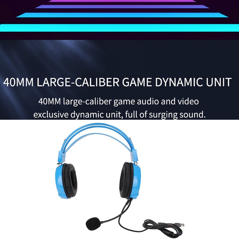 Gaming Headset Wired Comfortable Multifunctional Multicolor RGB Headphone with Omnidirectional