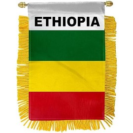 Country of Ethiopia (Plain) 4"x6" Mini Window Banner Flag