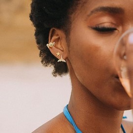 Jenosy Ear Cuff Gold Women's Non Piercing Open Wrap, Gold Plated