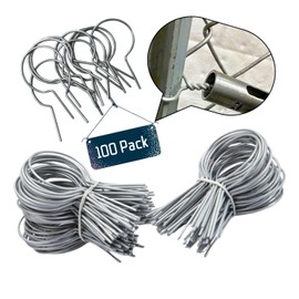 1 5/8" Chain Link Fence Ties 11 Gauge Galvanized Steel Twist for Securing Fences on Farms/Ranches/Gardens - (100 Pack)