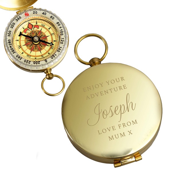ENGRAVED Personalised Keepsake Coordinate Compass - Personalised Gift