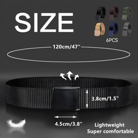 SSuirk 6 PCS Military Belt Webbing Outdoor Adjustable Nylon Web Belt equestrian belt golf belts men Tactical Belt For Men Casual Rigger Hiking Work