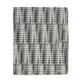 Pixel Style Portfolio Whiteboard Padfolio with Expanded Document Bag, 3-Ring Binder Business Organizer Portfolio Case (Black and White)