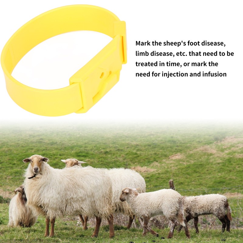 10Pcs Goat Collar Sheep Identification Bands Livestock Marking Ring Farming