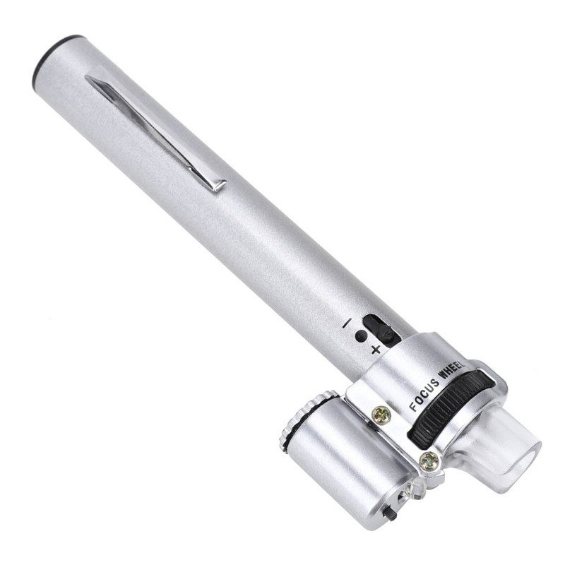 100X Pen Type Adjustable Focusing Portable LED Microscope Mini Magnifier