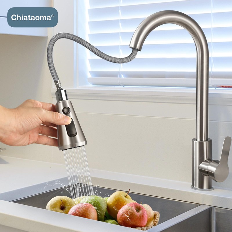 Kitchen Faucet Head Replacement with Pull Down Spray Head,3 Function