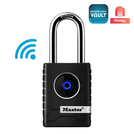 Master Lock 4401EURLHEC Bluetooth Vorhängeschloss für Unternehmen oder Privater, Wetterfest, Länger Bügel