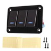 3 Gang Rocker Switch Panel Waterproof Pre Wired Aluminum Alloy