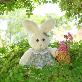 Apricot Lamb Blueberry Rabbit Plushies Stuffed Animals for Kids, Soft Cute Bunny Plush Toys for Baby Girl and Boy, Fluffy Blueberry Rabbit White 11.5 Inches