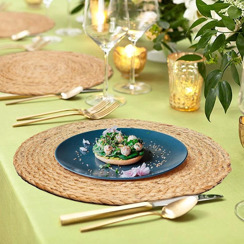 Ripaz Vogue Jute Placemat Round Handmade Table Mat 4 Piece