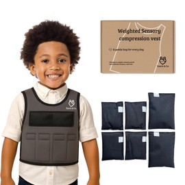 Touch & Co. Weighted Vest for Kids – Ages 3–5 Small – Fully Adjustable Sensory Compression Vest for Children – Includes 2lb Removable Weights – Breathable Washable Odor-Free Neoprene