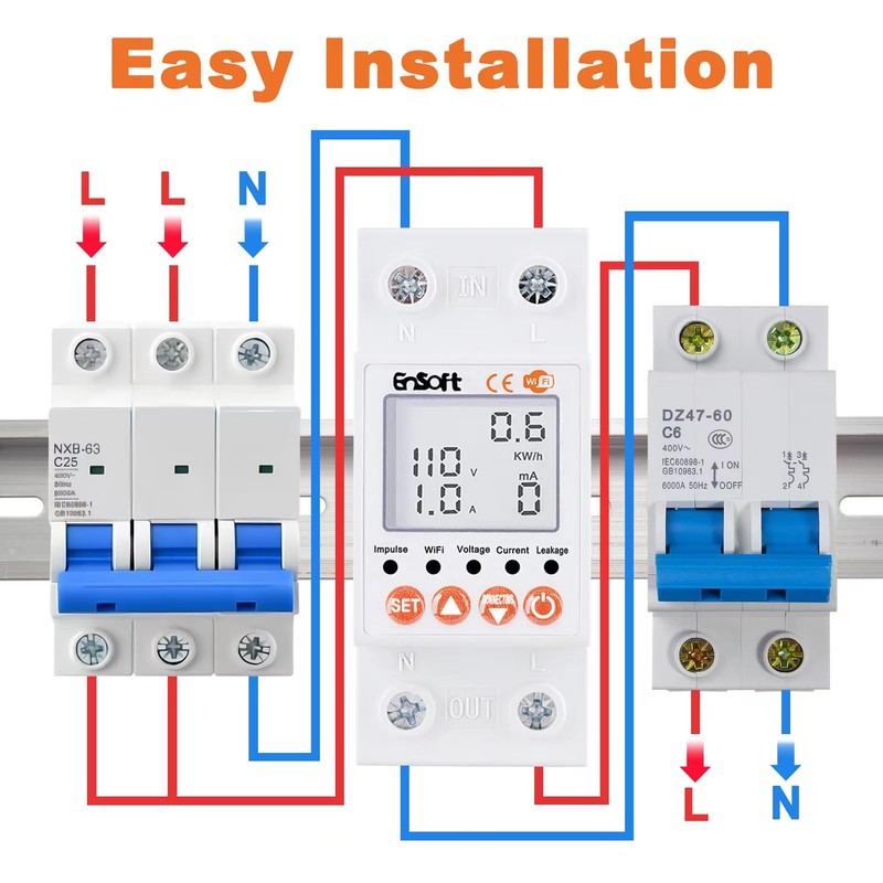 Multi-Functional Smart WiFi Circuit Breaker, Remote Tuya APP Control Circuit