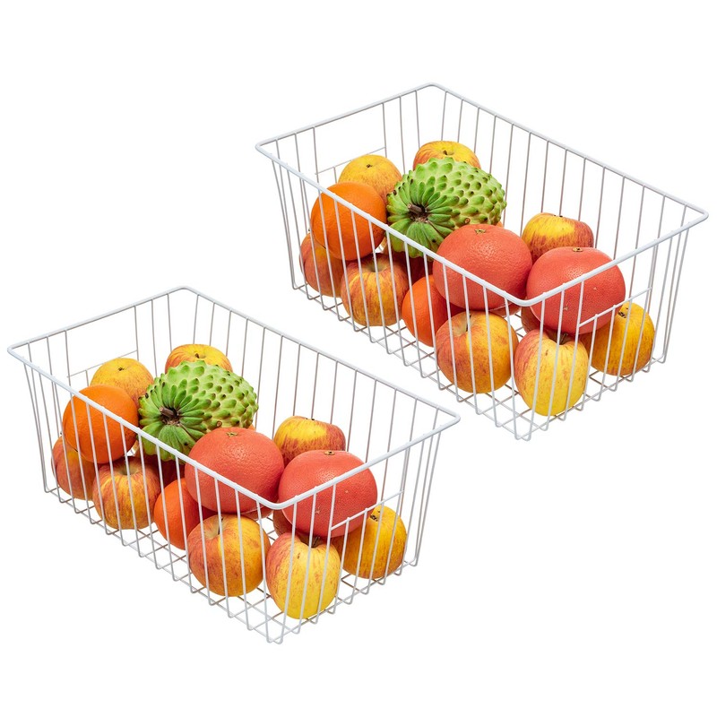 Y.Z.Bros 16inch Freezer Wire Storage Organizer Baskets, Household Refrigerator Bins