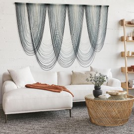 IOWER Large Macrame Wall Hanging Dip-Dyed Macrame Wall Decor Boho Wall Decor Craftsmanship Fiber Art 57" W x 41" L