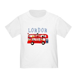 CafePress London Bus Toddler T Shirt Toddler Graphic Tee, 100% Cotton White