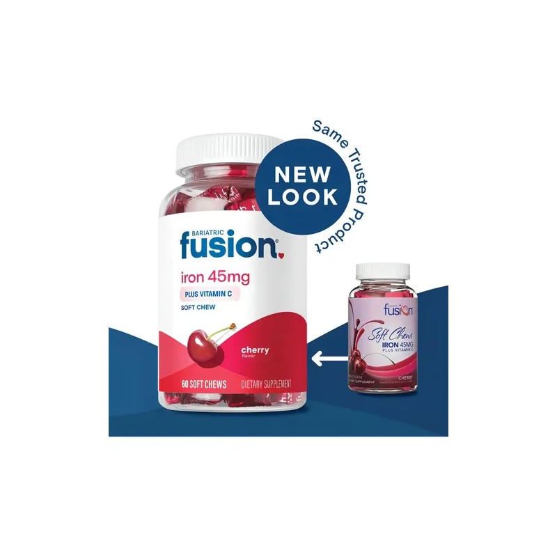 Bariatric Fusion Hierro Vitamina C Masticable 60 Chews Cereza Nutricional