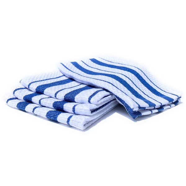 Williams-Sonoma Classic Stripe Kitchen Dishcloths/Dishrags, Set of 4 (Bright Blue)