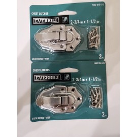 Everbilt 4  Everbilt 2-3/4 In. X 1-1/2 In Satin Nickel Chest Latches Latch  2pks Of 2