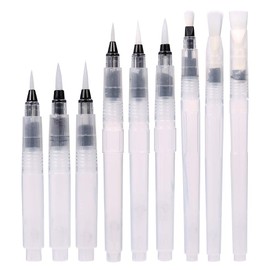 Pack of 18 Water Brush Pens, 2 Sets Refillable Water Tank Brushes, Watercolour Water Brush with Tank, Watercolour Water Brush Pens (Empty)